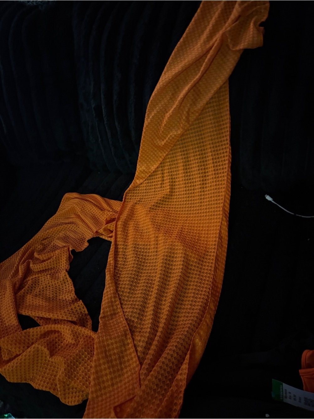 Vibrant Orange Textured Wrap Top - Picture 3 of 4